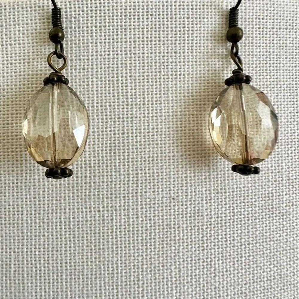 Glass beaded drop earrings